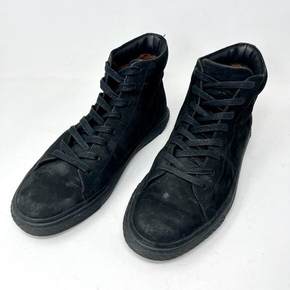 Frye GATES High Top Sneaker Mens 8US Black NuBuck Leather - Picture 3 of 11